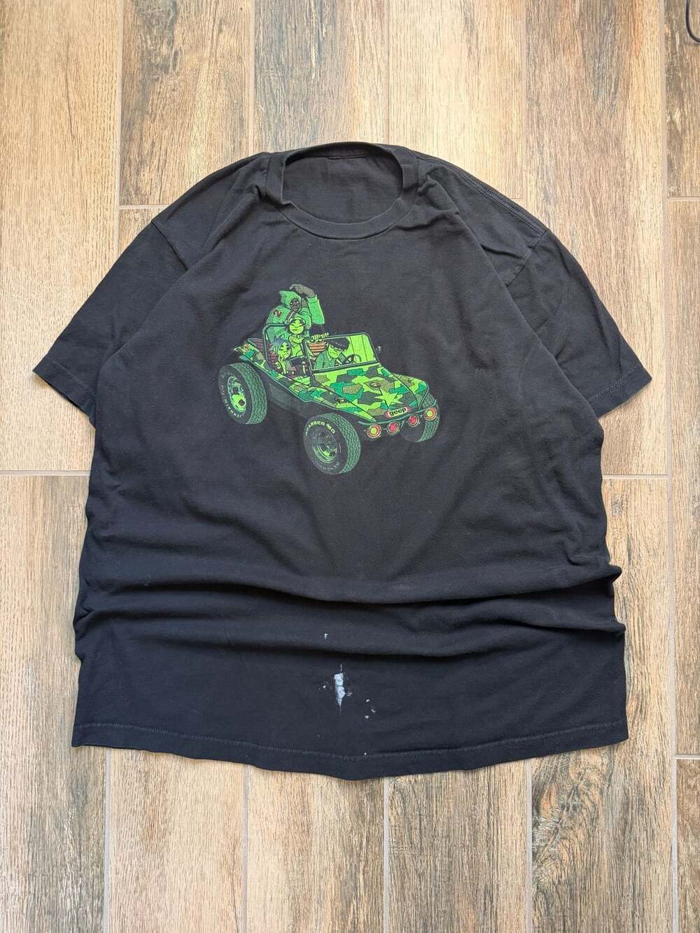 Gorillaz Geep Dune Buggy Camo T-Shirt Size 2XL Black Band Tee